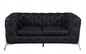69" Black And Silver Italian Leather Loveseat