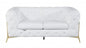 69" White And Gold Italian Leather Loveseat