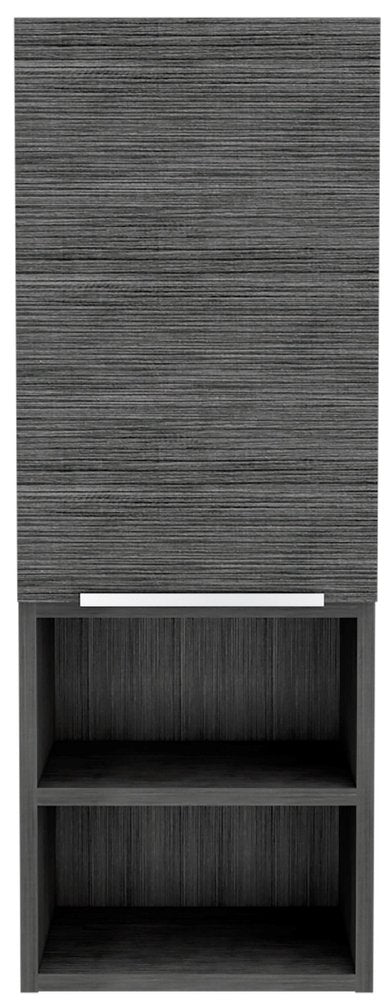 12" Gray Wood Floating Single Door Bathroom Vanity And Medicine Cabinet