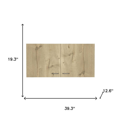 39" White And Light Oak Standard Accent Cabinet With One Shelf