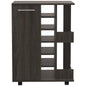 24" Espresso Wood Flat Door Rolling Kitchen Cart With Storage