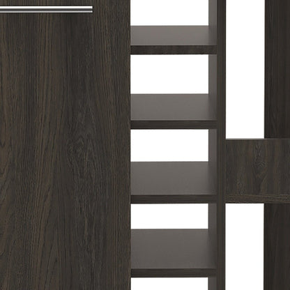 Espresso Rolling Bar Cart With Wine Storage