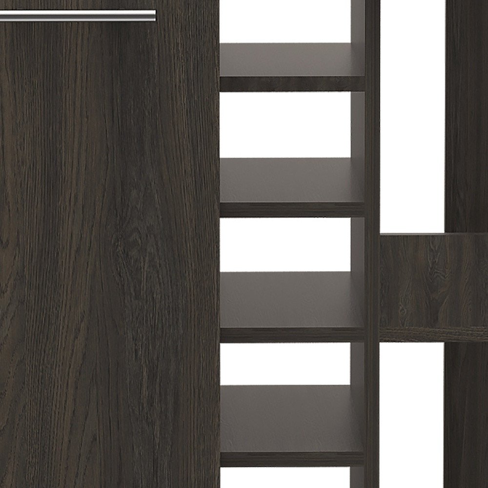 Espresso Rolling Bar Cart With Wine Storage