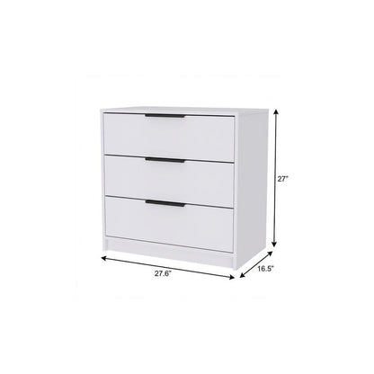 28" White Three Drawer Standard Chest