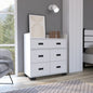 33" White Five Drawer Dresser