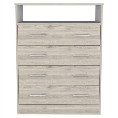 33" Light Grey Manufactured Wood Four Drawer Dresser