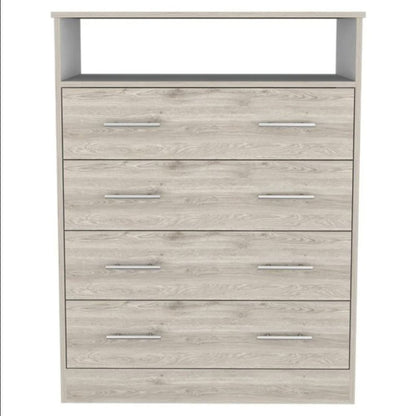 33" Light Grey Manufactured Wood Four Drawer Dresser