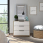 28" Brown And White Three Drawer Dresser