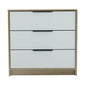 28" Brown And White Three Drawer Dresser