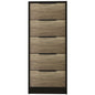 18" Black And Brown Wood Five Drawer Dresser