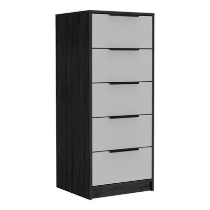 18" White Manufactured Wood Five Drawer Chest