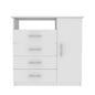 35" White Wood Four Drawer Combo Dresser