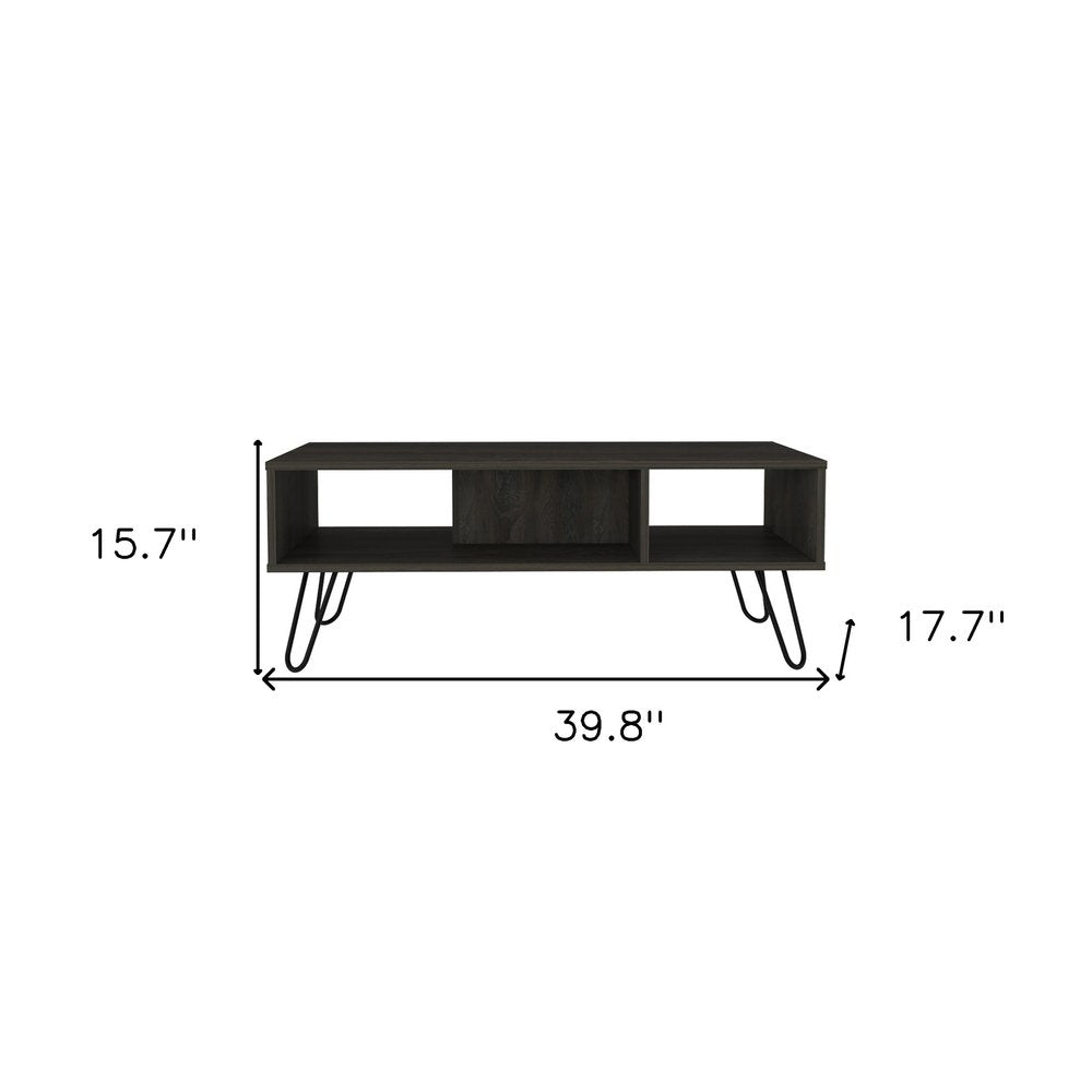 40" Carbon Espresso Manufactured Wood Rectangular Coffee Table