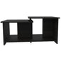 35" Black Wood Abstract Coffee Table