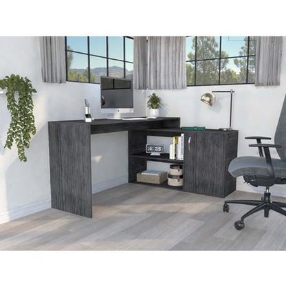 60" Gray L Shape Computer Desk