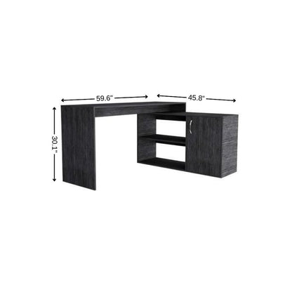 60" Gray L Shape Computer Desk