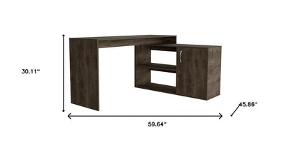 60" Dark Brown Wood Credenza Desk