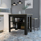 Black and Natural 41" Kitchen Island With Storage