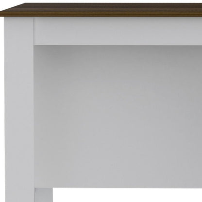 White and Brown 41" Kitchen Island With Storage