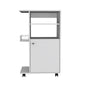 24" White Wood Flat Door Rolling Kitchen Cart With Storage