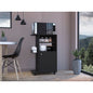 Black 24" Rolling Kitchen Cart With Storage