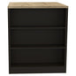 36" Natural and Black Wood Kitchen Island With Storage