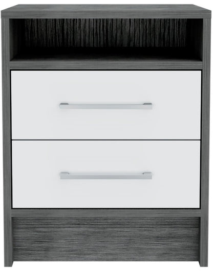 20" Wood Two Drawer Nightstand