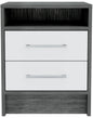 20" Wood Two Drawer Nightstand