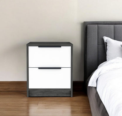 19" Wood Two Drawer Nightstand