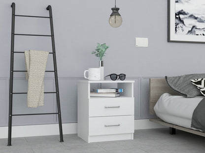 20" Wood Two Drawer Nightstand