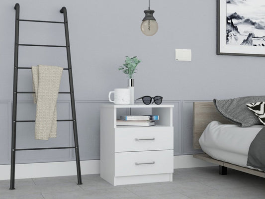 20" Wood Two Drawer Nightstand