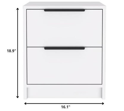 19" Wood Two Drawer Nightstand