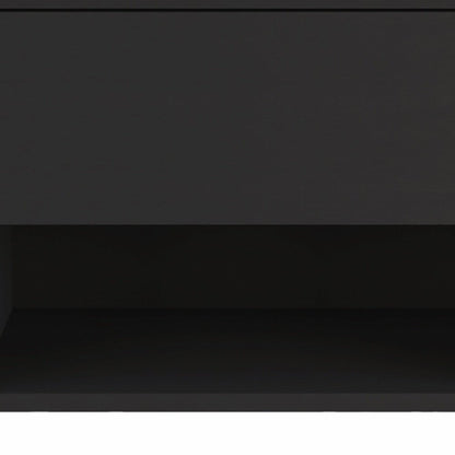 22" Black Wood One Drawer Nightstand