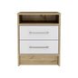 20" Wood Two Drawer Nightstand