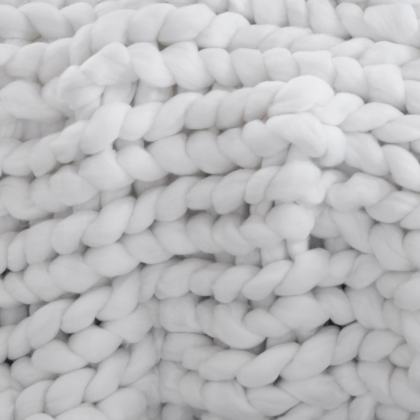 White Chunky Knit Throw Blanket