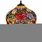 23" Dark Brown Metal Two Light Candlestick Table Lamp With Red and Black Shade