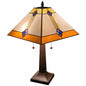 21" Dark Brown Metal Two Light Candlestick Table Lamp With Beige Shade