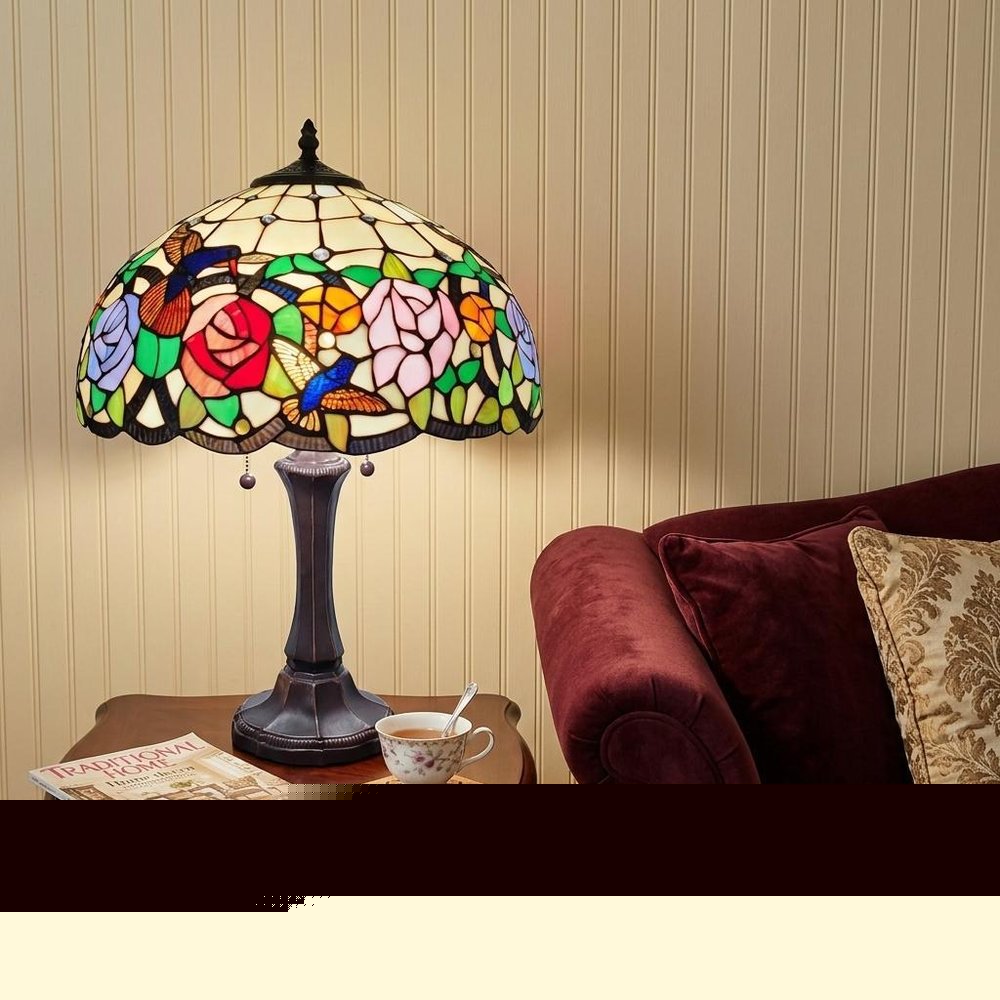 23" Dark Brown Metal Two Light Candlestick Table Lamp With Brown and Ivory Shade