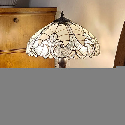 24" Dark Brown Metal Two Light Candlestick Table Lamp With Dark Brown Shade