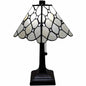 15" Dark Brown Metal Candlestick Table Lamp With White Empire Shade