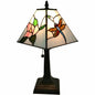 15" Dark Brown Metal Candlestick Table Lamp With White Empire Shade