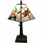 15" Dark Brown Metal Candlestick Table Lamp With White Empire Shade