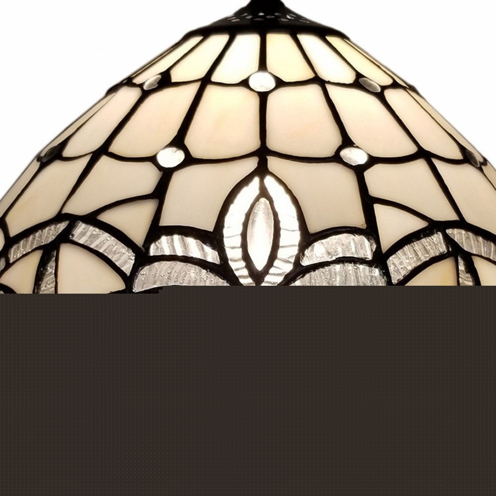 19" Dark Brown Metal Candlestick Table Lamp With White Dome Shade