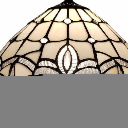 19" Dark Brown Metal Candlestick Table Lamp With White Dome Shade