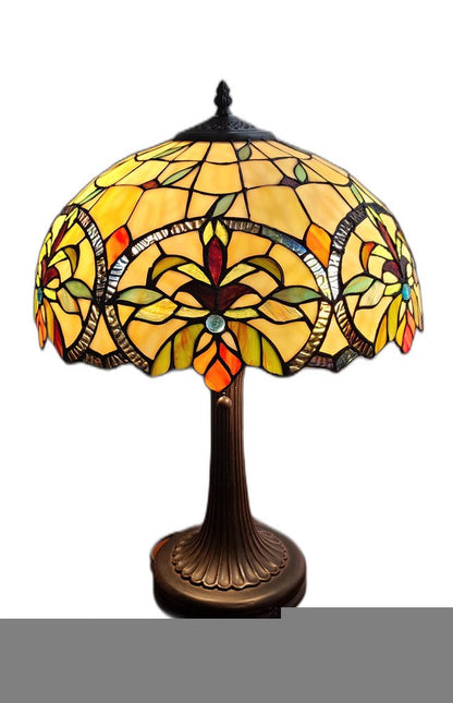 23" Dark Brown Metal Two Light Candlestick Table Lamp With White Shade