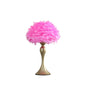 24" Glam Hot Pink Feather and Gold Table Lamp