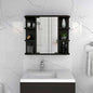 24" Black Wood Floating Double Door Bathroom Vanity And Medicine Cabinet With Mirror