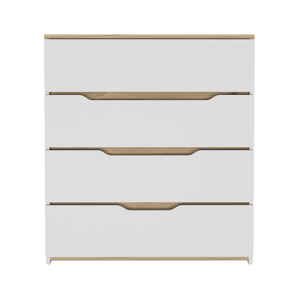31" Brown and White Four Drawer Standard Chest