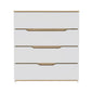 31" Brown And White Wood Four Drawer Dresser