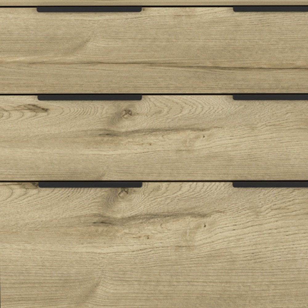 30" Brown And Black Wood Three Drawer Dresser